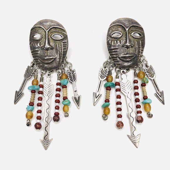 Robert Shields SPIRIT Necklace Earrings Sterling Silver Turquoise Southwestern - Picture 8 of 11